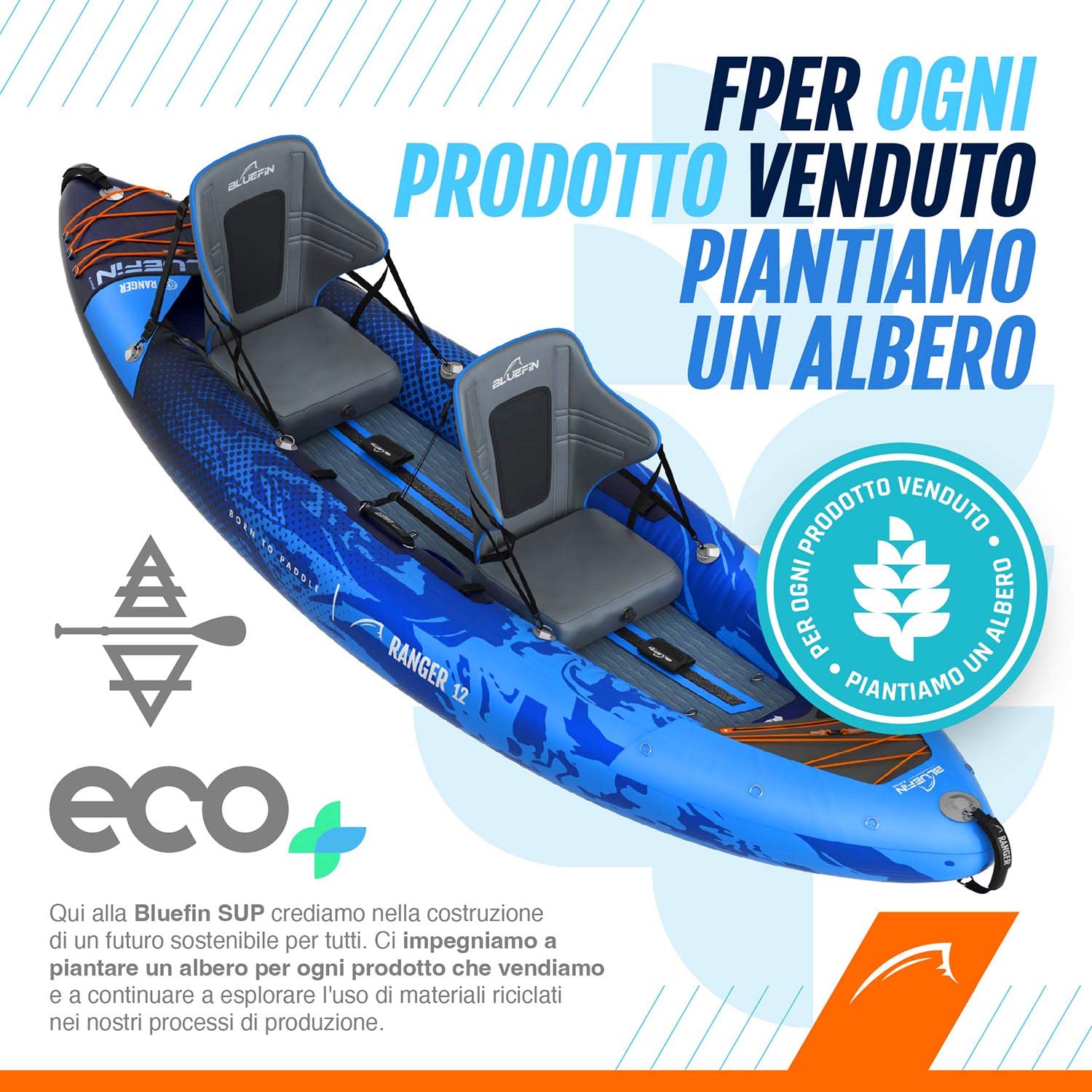 Bluefin Scout e Ranger | Kayak Gonfiabile Alternativo alla Canoa | Disponibile in Due Dimensioni: Scout per 1 Persona e Ranger per 2 Persone