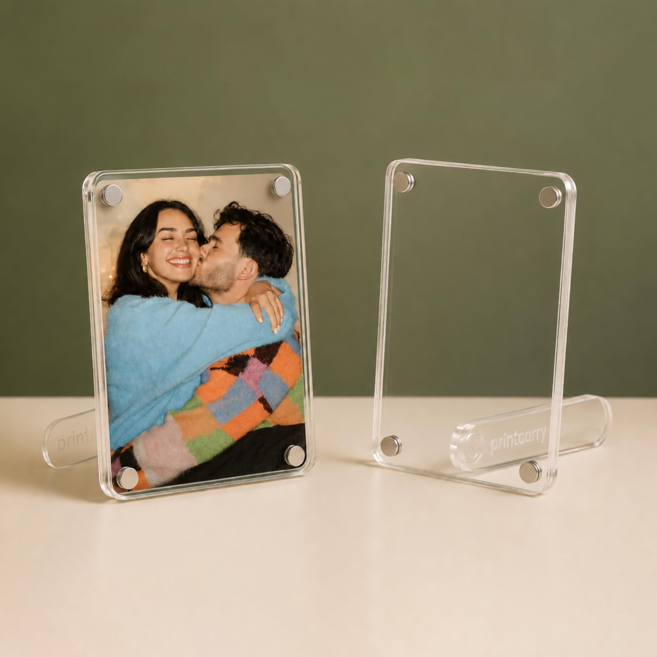 Acrylic Magnetic Photo Frame – Mini Clear Floating Frame for Fridge & Desk | Double-Sided Display | Strong Magnetic Acrylic Stand | 7.5 x 10 cm | Pack of 1-image-29