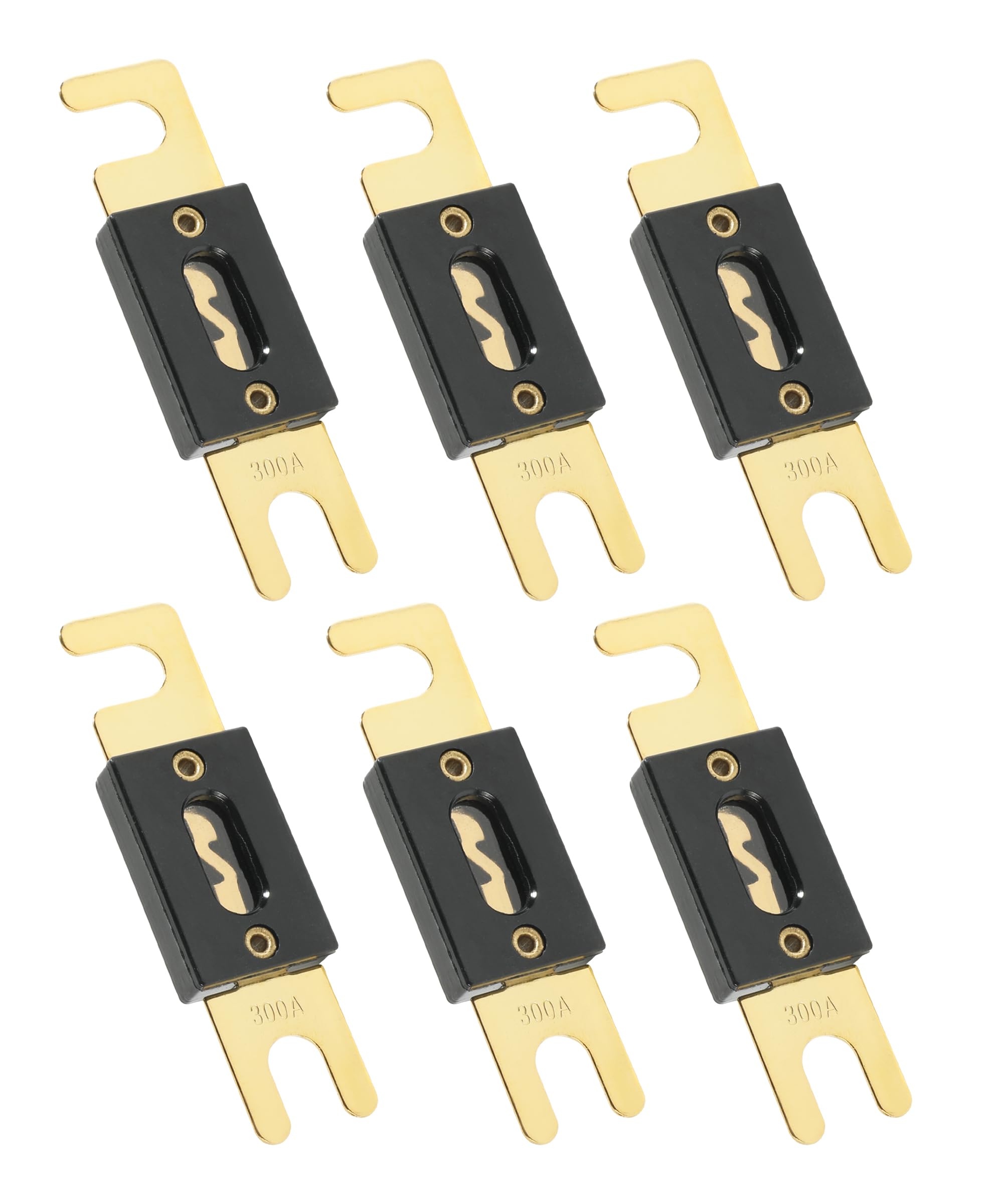 6 Pieces ANL Fuse,300 Amp Fuse,100 Amp ANL Fuse,Car Accessories,32V Gold Plated ANL Fuses,ANL Blade Inline Fuse,Used for Inverters and Car Audio and Other High Current Applications (300Amp)