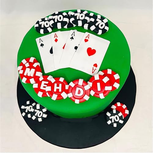 Miniatura 4 de Moldes de silicona de póquer, molde de fondant de chocolate para casino de Las Vegas, fiesta temática de casino, decoración de pasteles, azúcar de