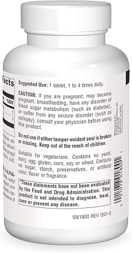 Miniatura 2 de Source Naturals Acetyl L-Carnitina y Ácido Alfa-Lipoico 650mg- 120 Tabletas