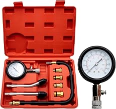 BAIFULAI Petrol Diesel Compression Tester - Oil Pressure Gauge with 4 Adapters M10 M12 M14 M18 Compression Gauge for Car Truck Car Motorcycle Size 0-20 Bar or 0
