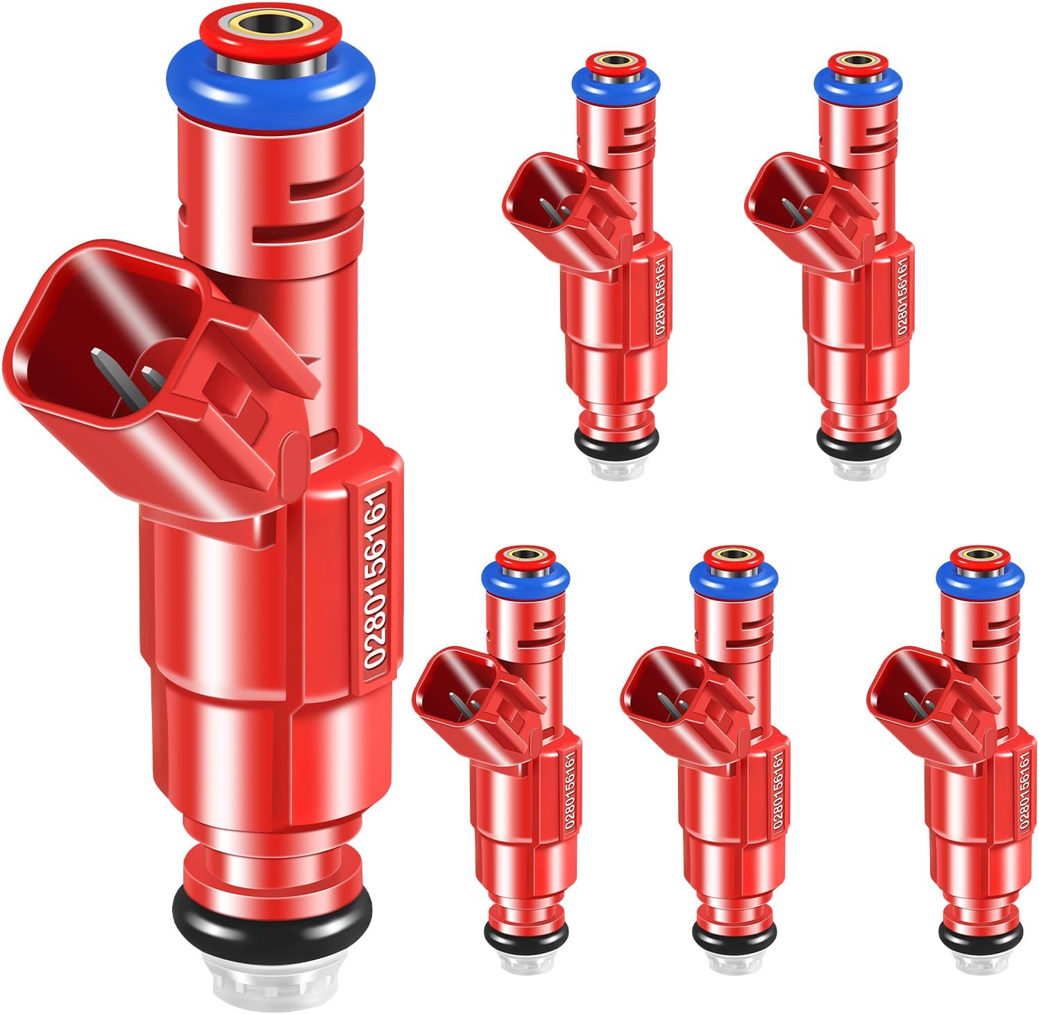 Fuel Injectors 0280156161 Set of 6 Compatible with Jeep Grand Cherokee 1999-2004,for Dodge Dakota 2000-2003,for Ford Mustang 1999-2004，for Windstar 1999-2003 Automotive Injector