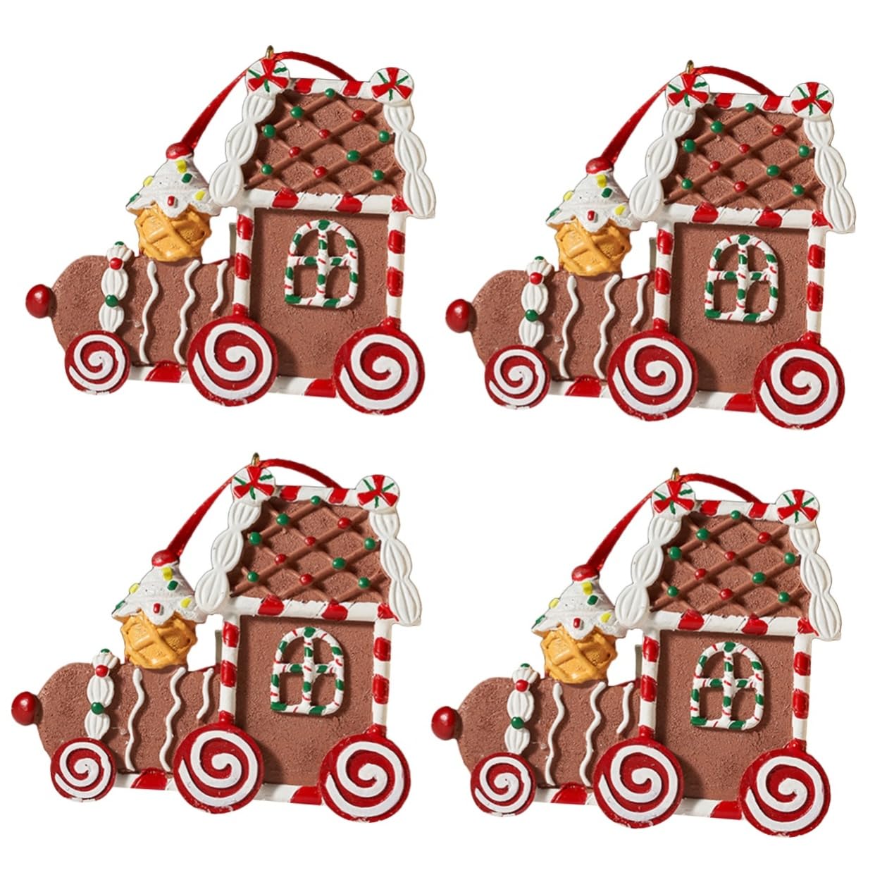 PRETYZOOM 4 Piezas Adornos navideños de Pan de Jengibre Casitas navideñas Christmas Tree Decoraciones navideñas de Interior Kit de casa de Pan de Jengibre decoración Decoraciones de Navidad