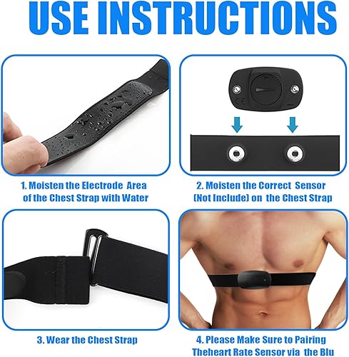 Miniatura 6 de Banda de pecho para monitor de frecuencia cardíaca para Polar H10 H9 H7, correa ajustable impermeable de repuesto compatible con Polar Garmin
