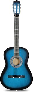 JupiterForce 38 Inch Beginner Acoustic Guitar, 6-String Guitar Starter Kit for Starters with Gig Bag, Strings, Strap, Pitch Pipe and Pick, Blue