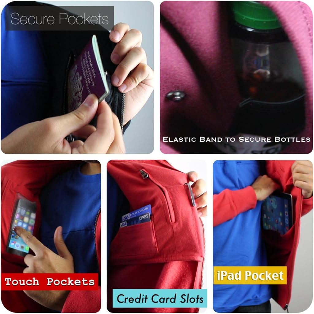 AyeGear H13 Hoodie with 13 Pockets, iPad or Tablet Pocket, Fleece,