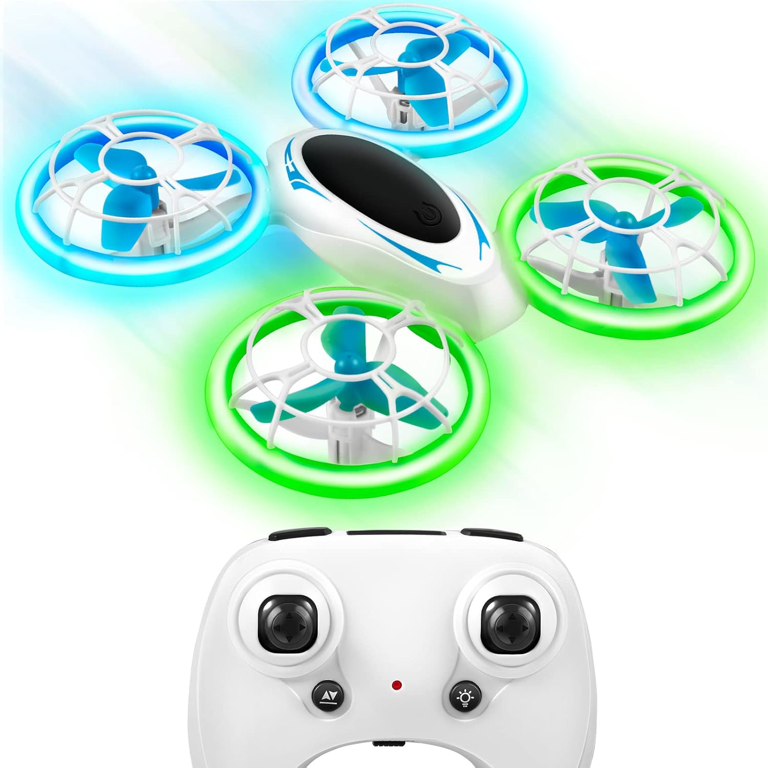 Mini Drone for Kids Adults Beginners 360 Flips RC Quadcopter with LED Lights, 3 Speeds Altitude Hold & Headless Mode Propeller Full Protect RC Drone, Gifts Toys for Boys and Girls