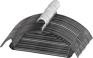 Premium PVC Coating Metal Hangers 20 Pack, Heavyduty, Non Slip Slimline, Suit Jacket T Shirt Hangers, Gold Hooks, Space Saving Clothes Hanger (Black)