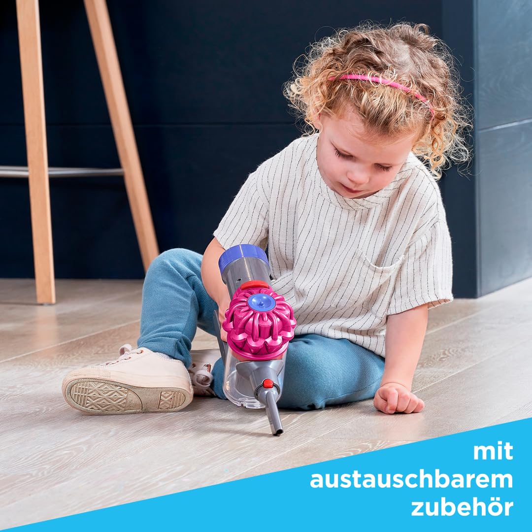 Casdon Dyson kabelloser Staubsauger | Interaktiver & offiziell lizenzierter Dyson Spielzeugstaubsauger für Kinder ab 3 Jahren | Realistischer Rollenspielspaß!