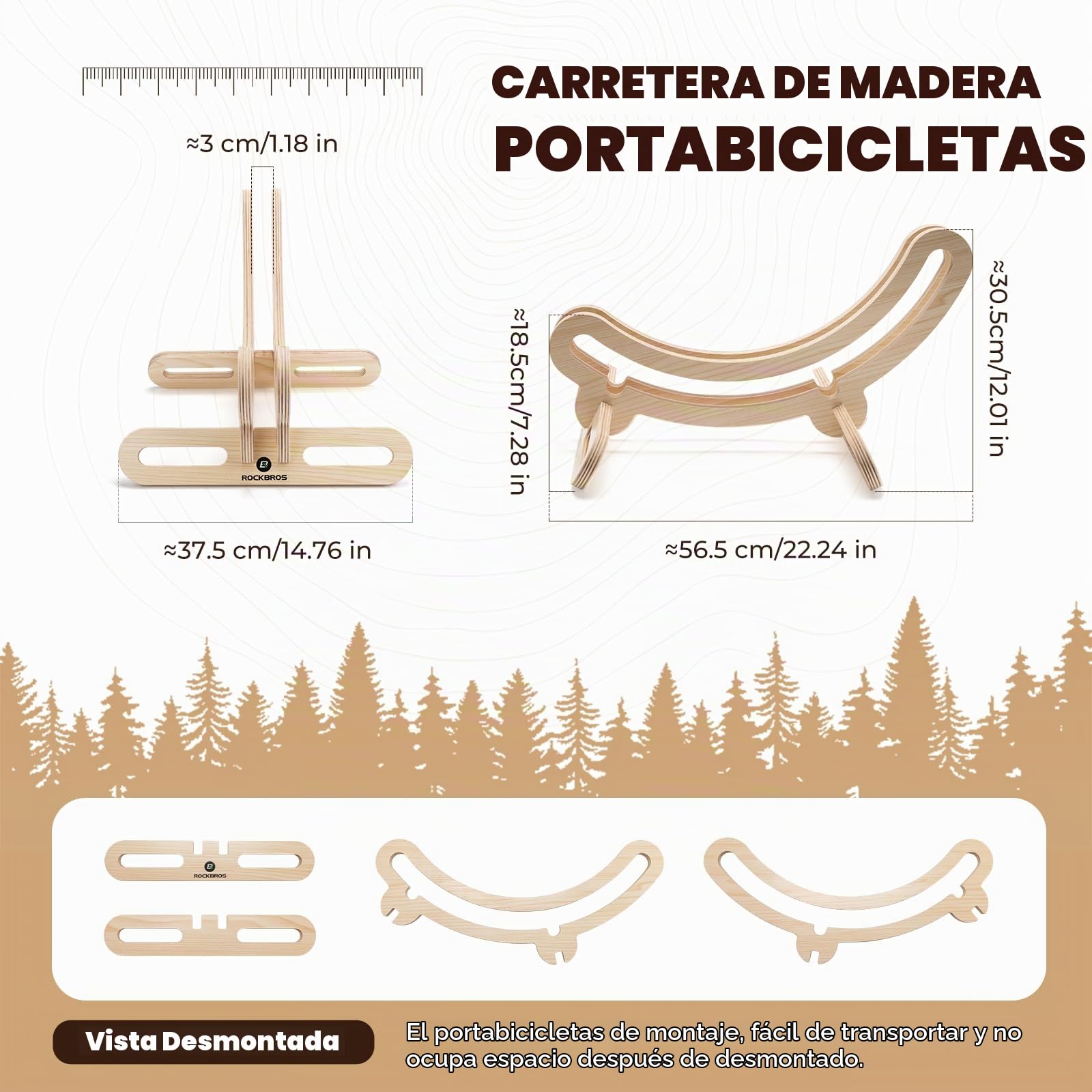 ROCKBROS Soporte Suelo Bicicleta, Aparcar 700C Bicicleta de Carretera, Soporte Portátil para Estacionamiento y Aparcamiento en Interior y Exterior