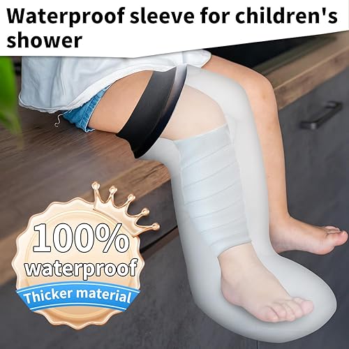 Miniatura 6 de Cubiertas de fundición para piernas para niños, impermeable, protector de ducha de pierna completa, protección hermética para yeso y heridas,