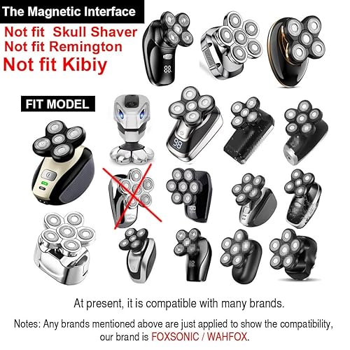 Miniatura 33 de Silvery - Cabezal de repuesto para afeitadora eléctrica para hombre, cabeza de repuesto de 6 cuchillas de repuesto para afeitadora calva Tono