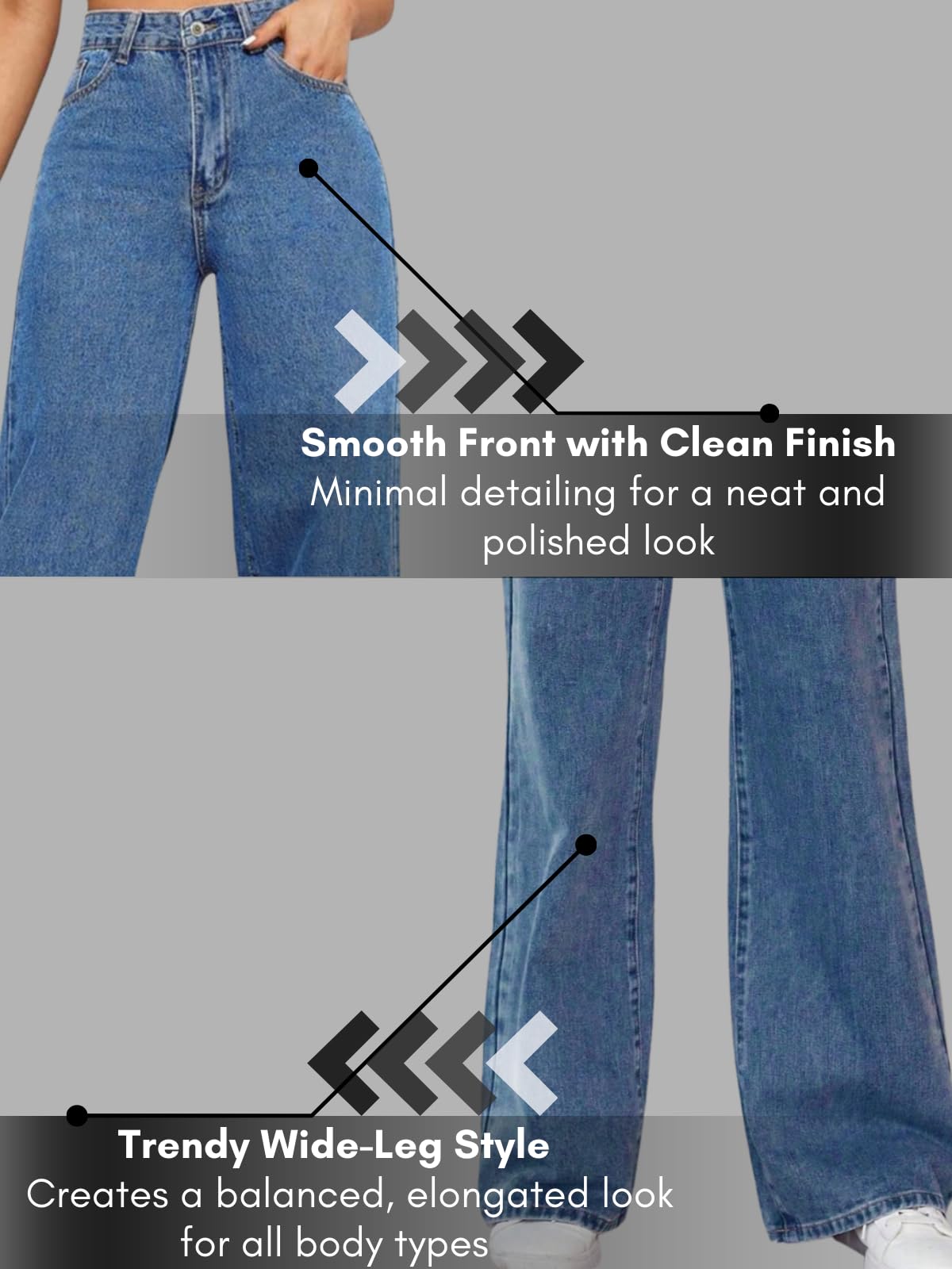 GRECIILOOKS Jeans cargo para mujer, pierna ancha, cintura alta, holgados, ajuste casual, diseño de bolsillo