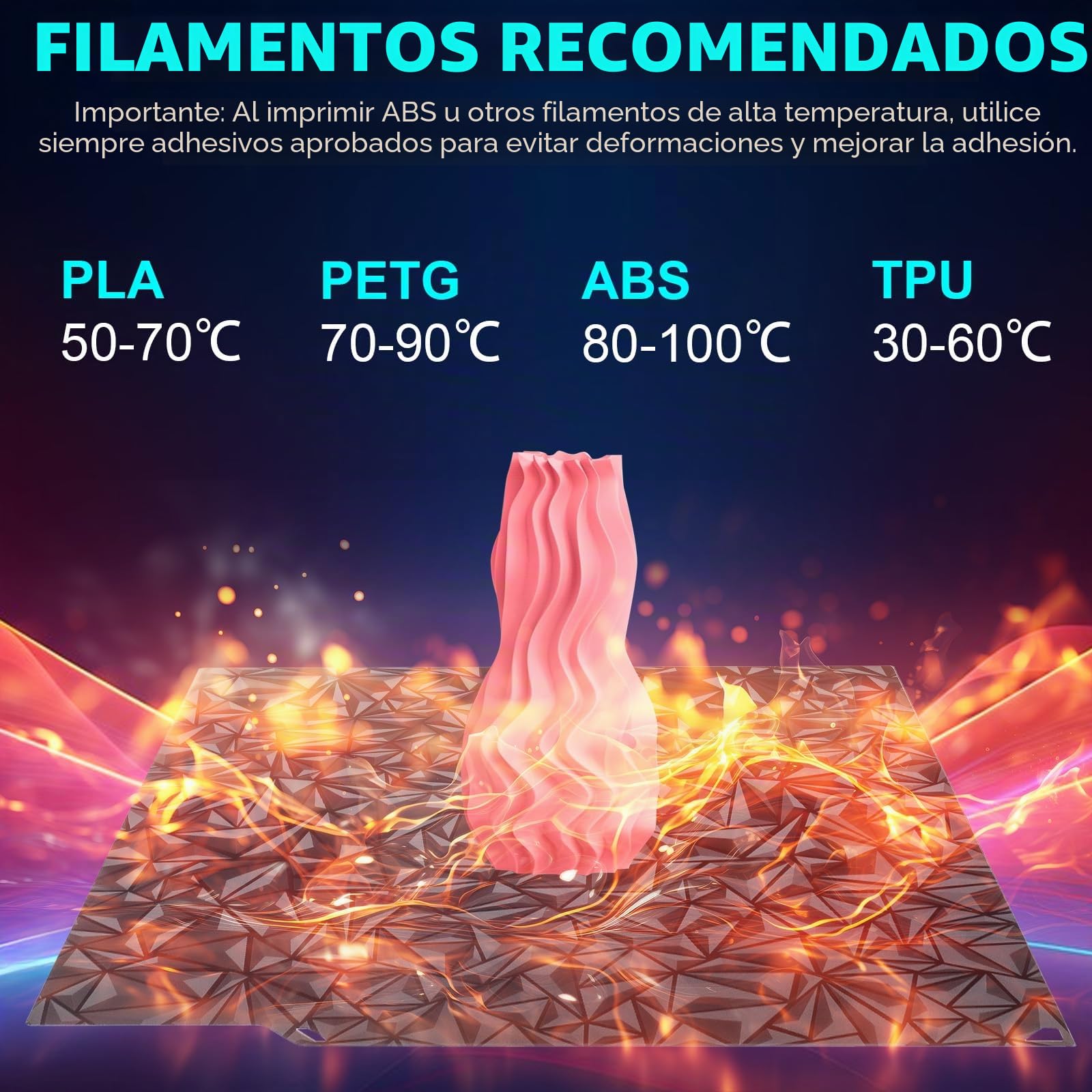 PEO PET Centauri - Placa de impresión de carbono (260 x 271 mm, PEO PEO PEO, hoja de acero flexible, para plataformas de impresora 3D Elegoo Centauri de carbono)