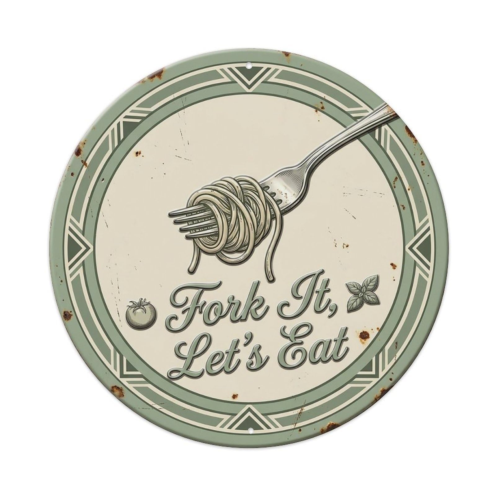European Tin Sign 1 - French Bistro Sage Metal Tin Sign