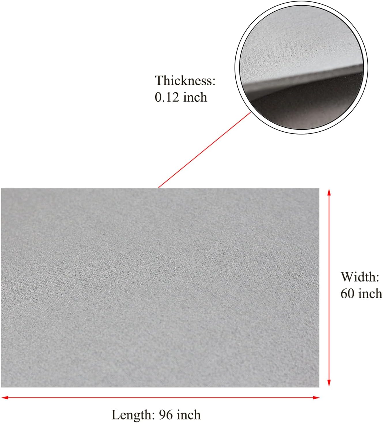 Suede Headliner Fabric with Foam Backing - Black Suede Headliner Material for Car/Truck/SUV/RV Roof, Home Repair/DIY Headliner Material Automotive Headliner Fabric (Gray, 96"×60“)