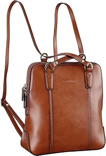 Banuce Fashion Leather Convertible Backpack Purse for Women Small Shoulder Bag School Daypack Brown