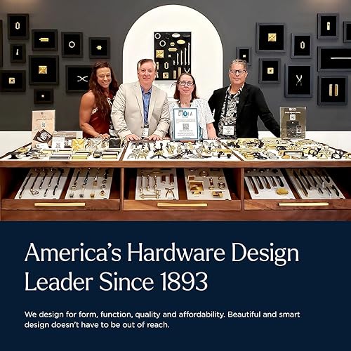 Miniatura 6 de NEIKO Heritage Designs - Tirador contemporáneo de 5-116 pulgadas (5.039 in) de centro a centro, acabado de latón cepillado (paquete de 10)