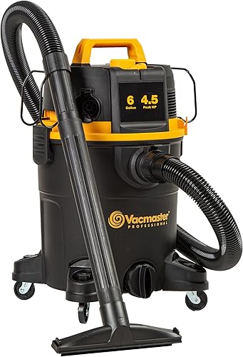 Vacmaster Professional - Aspiradora 6 galones, 4.5 HP máximo, aspiración en húmedo/seco con sistema de filtro autolimpiante - VDK611PF 0201