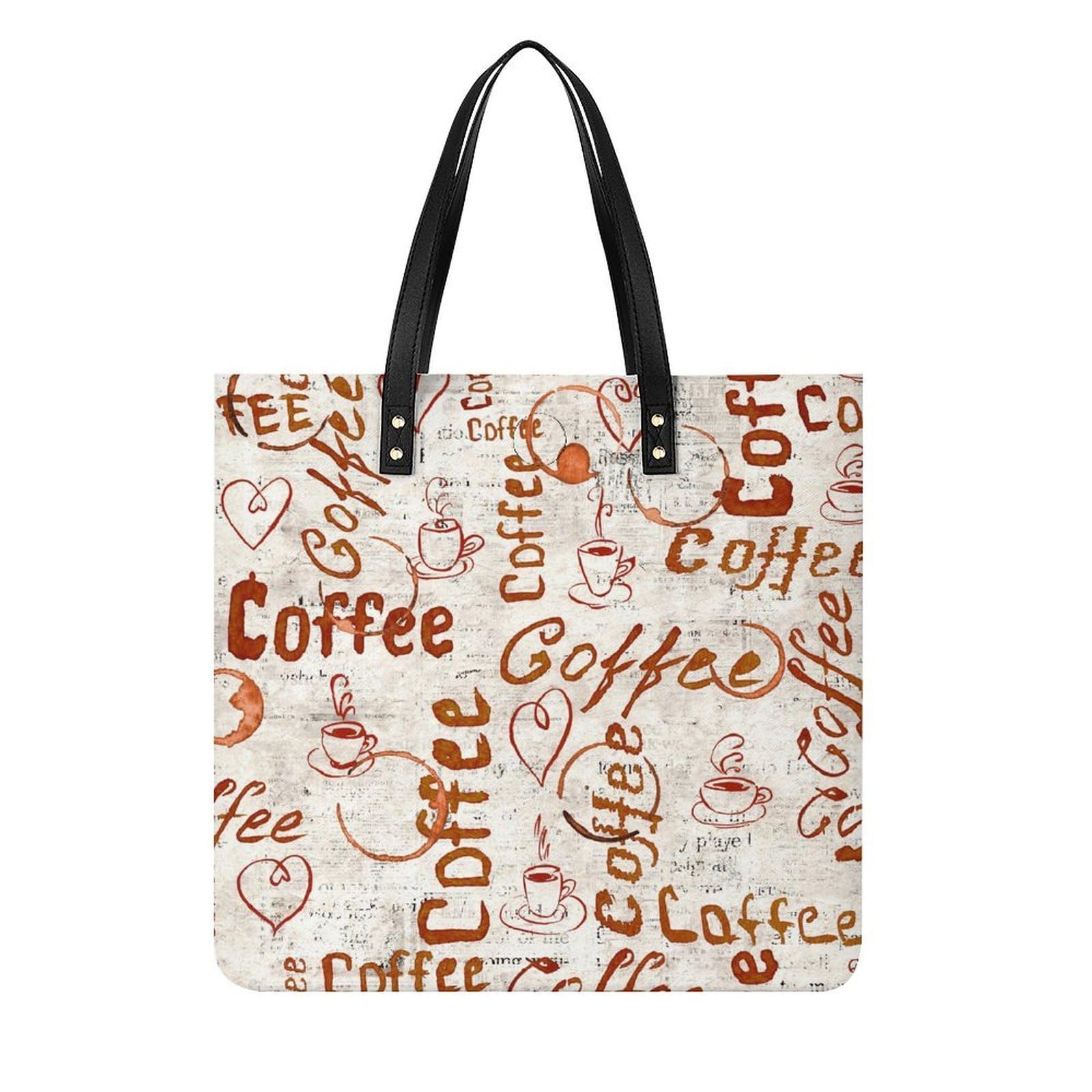 Tote bag pour voyage et grand sac à main shopper 39x39cm couleur café - 8