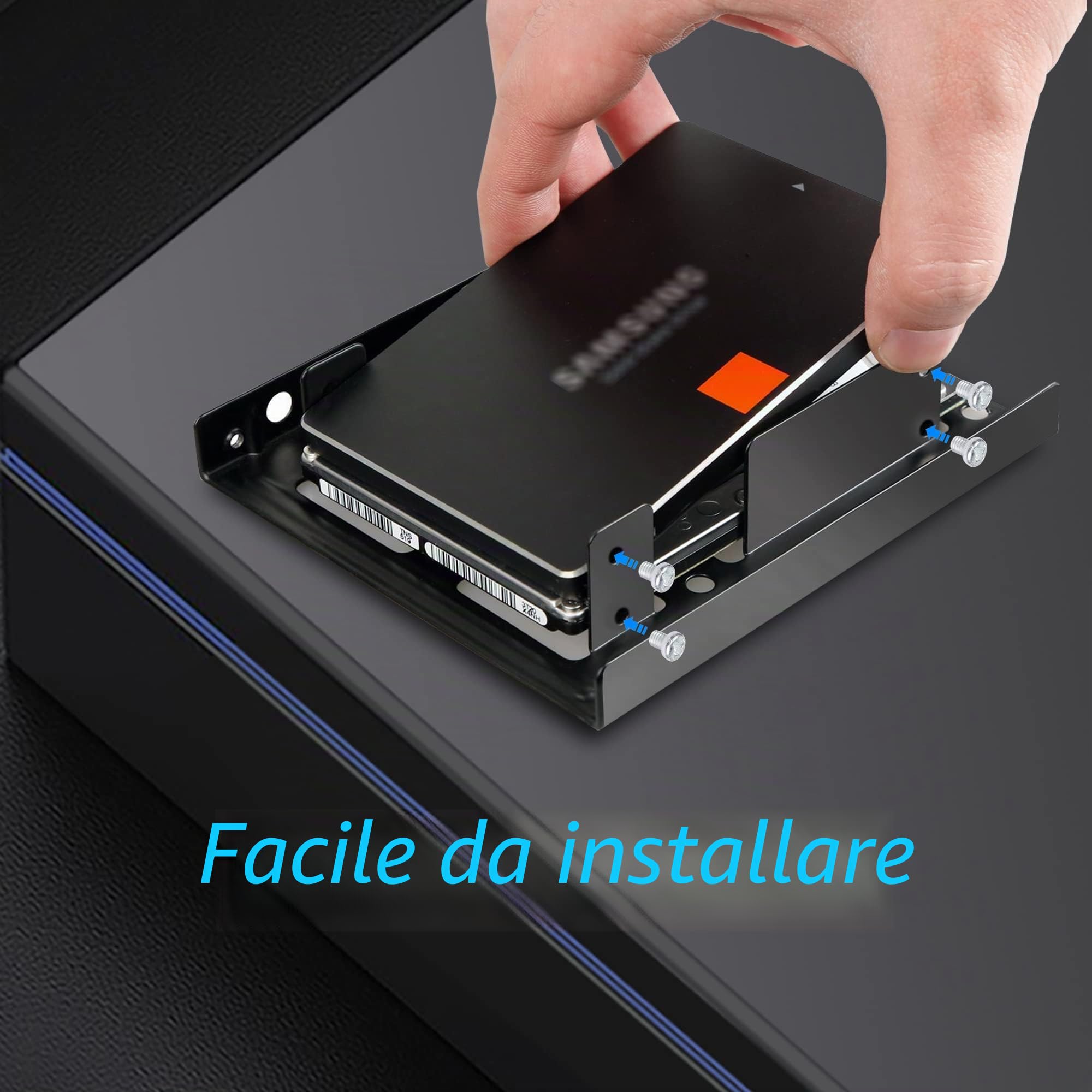 Besreey Supporto per disco rigido, 6,35 cm fino a 8,89 cm di spazio - Telaio adattatore impilabile antiurto per l'espansione della memoria per notebook e Besreey Supporto per disco rigido, 6,35 cm fino a 8,89 cm di spazio - Telaio adattatore impilabile antiurto per l'espansione della memoria per notebook e