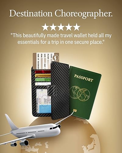 Miniatura 5 de Funda para pasaporte con bloqueo RFID, funda de cuero hecha a mano para pasaporte, organizador de documentos de viaje para hombres y mujeres, Negro