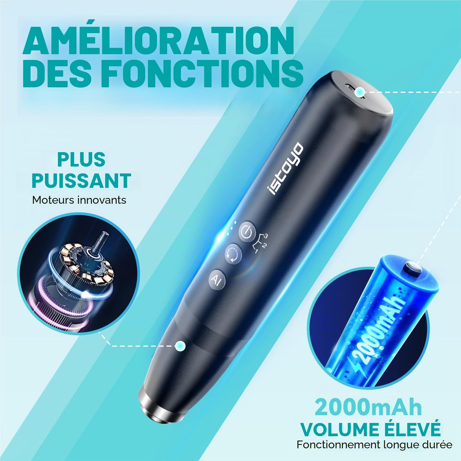 ISTOYO Rechargeable Mélangeur de résine Ultra, Mélangeur époxy de Contrôle à 3 Vitesses Amélioré avec Mode AI, pour Moules en Résine, Fournitures, Bricolage