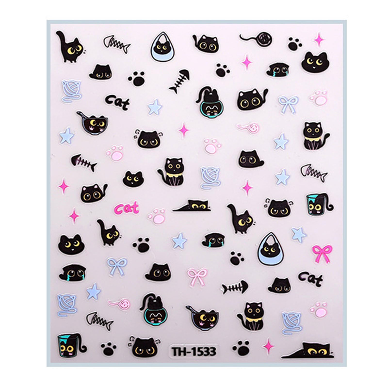 Bowknot Nails Stickers for Nails Art, 3D Cats Paws Art Stickers for Designs, Decals Decorations Decorations Supplies