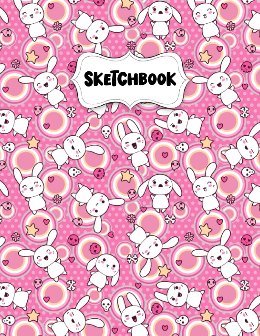 Sketchbook: Pretty Kawaii Bunny Sketch Book for Drawing: Blank Sketch Pad for Drawing for Kids: Sketchpad for Drawing for Kids, Bleed Proof Art Sketch Book 8.5 x 11