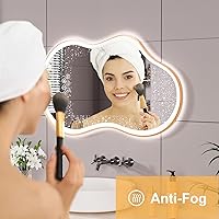 Vista 110 de WTTY LED Bathroom Mirror 32"x32" with Backlit and Front Light,Stepless Dimmable LED Mirror for Bathroom,Anti-Fog Lighted Bathroom Vanity Mirror