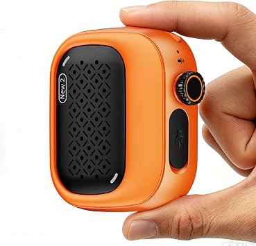 SBUSFGT Wearable Bluetooth Speaker, 43g Mini Clip-On Bluetooth Speaker, 3 Wearable Ways, Ultra-Light, Dustproof for Hiking, Swimming, Shower, Outdoor Activities Orange
