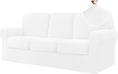 CHUN YI - Funda elástica para sofá (7 piezas), funda para sofá de 3 plazas con tres respaldos y cojines separados con banda elástica, tela jacquard disponible en Yaxa Venezuela