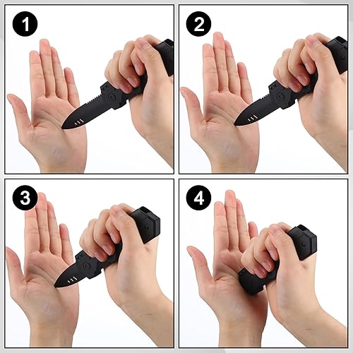 Miniatura 3 de Boao 4 Piezas de Cuchillo Retráctil de Broma, Gadget de Truco Falso, Daga que Desaparece, Cuchillo de Plástico Falso para Halloween, Día de los