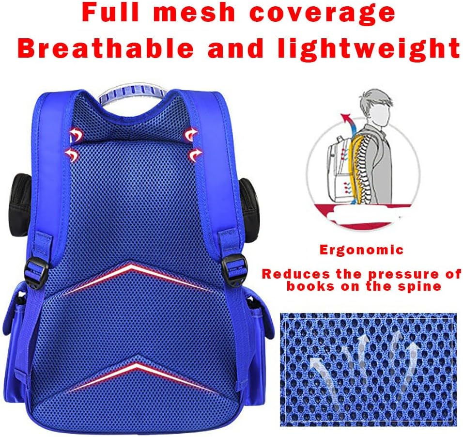 Kid Toddler Boys Girls Backpack Waterproof Cartoon Truck Car Child Snack School Bag Kindergarten Backpack (Blue)