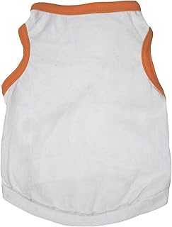 Petitebella Thanksgiving Theme Plain Puppy Dog Shirt (White/Orange, XXX-Large)