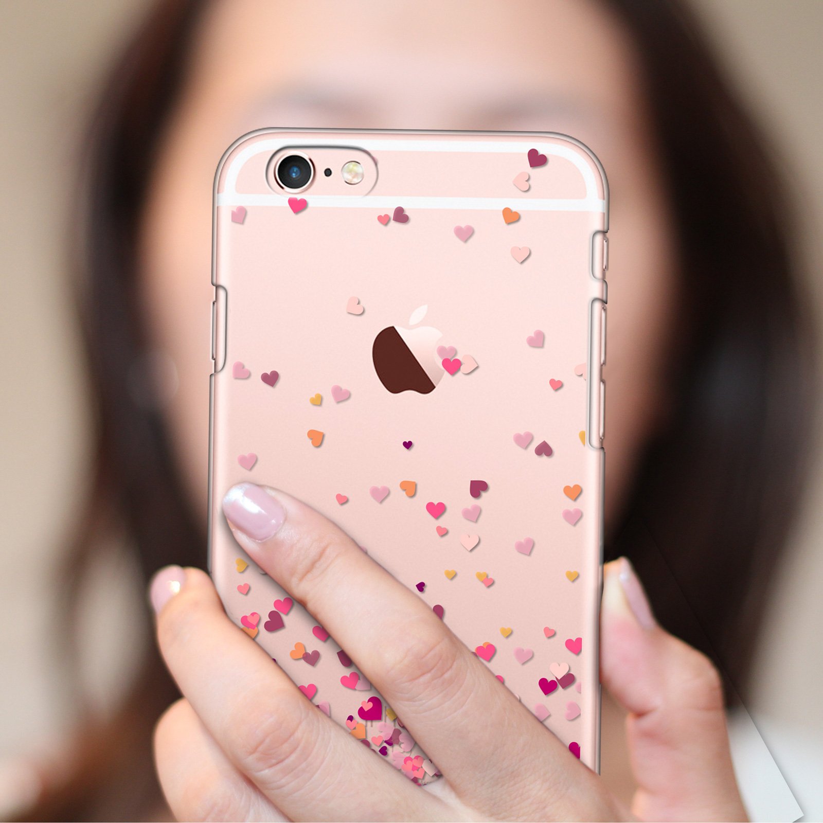 CUSTODIA COVER IN TPU CON BRILLANTINI GLITTER PER IPHONE 12 B457 CUORI LOVE