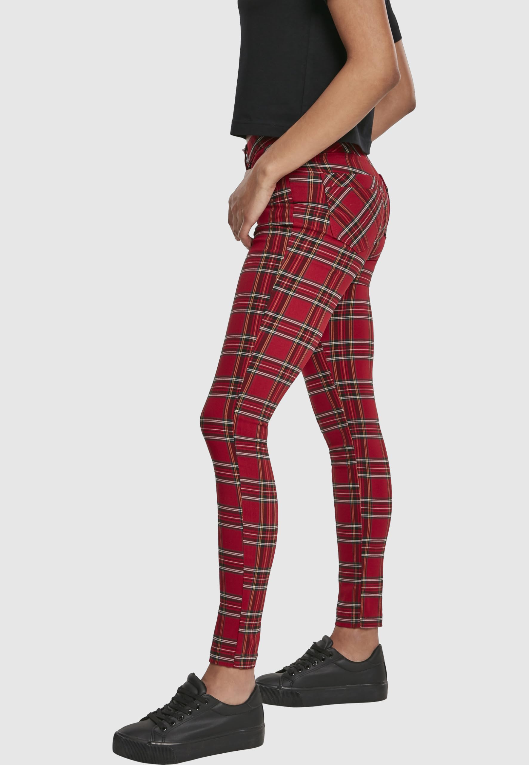 Urban Classics Damen Ladies Skinny Tartan Pants