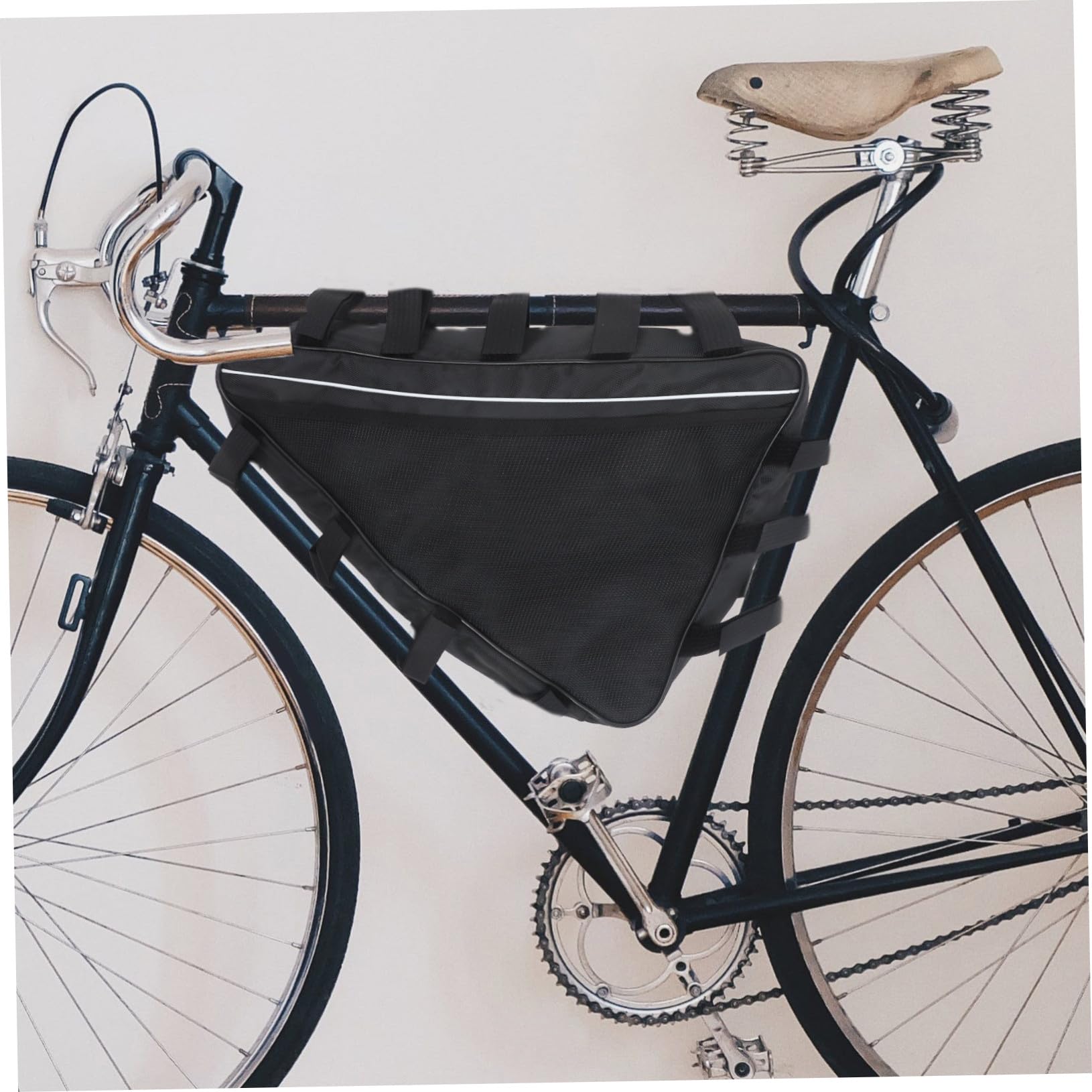 Borsa Triangolare da Telaio Bici 693, Capienza Grande, Nero | Tessuto Oxford, Facile da Installare, Resistente All'usura, Adatta per Campeggio ed Escursionismo