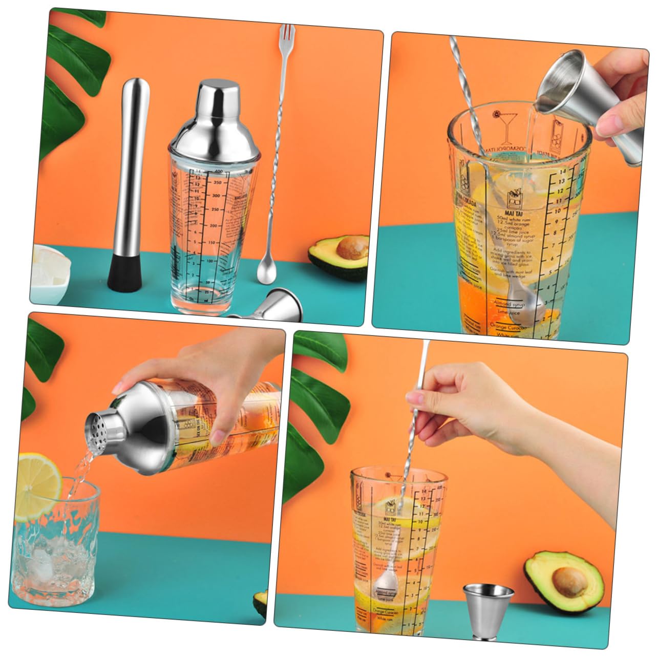 LIFKOME Cocteleras De Acero Inoxidable Cocteleras Suministros para Barman para Preparar Cócteles Casa Equipo para Cócteles Herramientas para Barman