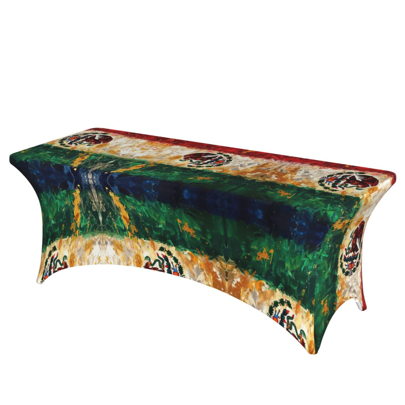 Nappe de table extensible drapeau USA et Mexique 1,8m pour banquet