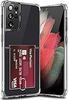 Vista 1 de Funda para Samsung Galaxy S21 Ultra con tarjetero, cubierta protectora de pantalla y cámara, parachoques protector a prueba de golpes, funda delgada
