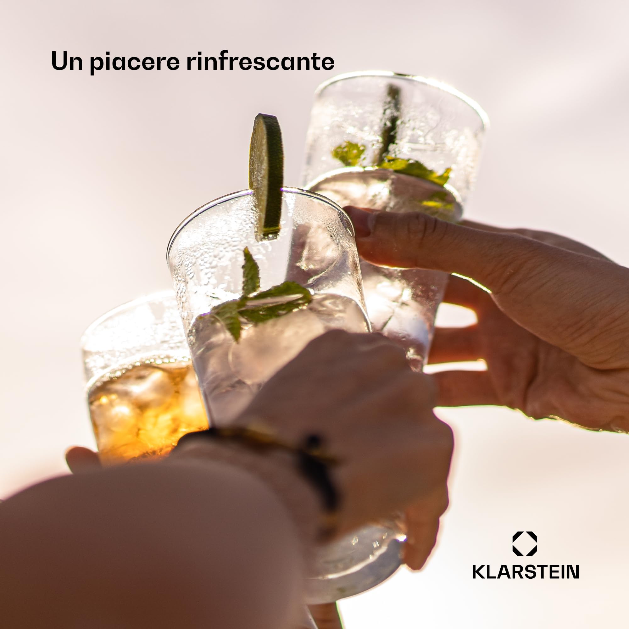 Klarstein Macchina per il ghiaccio 1,8 l, Ice Maker Capacità 15 kg, macchina per fare cubetti controsoffitto per grandi e piccoli