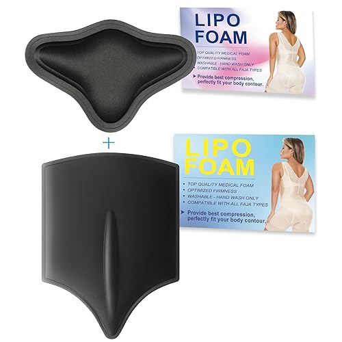 JNATER Paquete de tablero trasero de espuma Lipo con moldeador lumbar BBL (negro)
