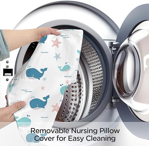 Miniatura 6 de Little Grape Land Nueva almohada de lactancia para lactancia, almohada de lactancia más grande y posicionador con funda extraíble para más apoyo,