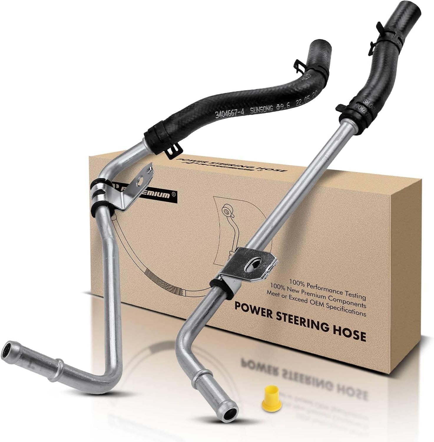 A-Premium Power Steering Return Hose Line Assembly Compatible with Hyundai Santa Fe 2006 2007 2008 2009 2.7L 3.3L Union to Cooler