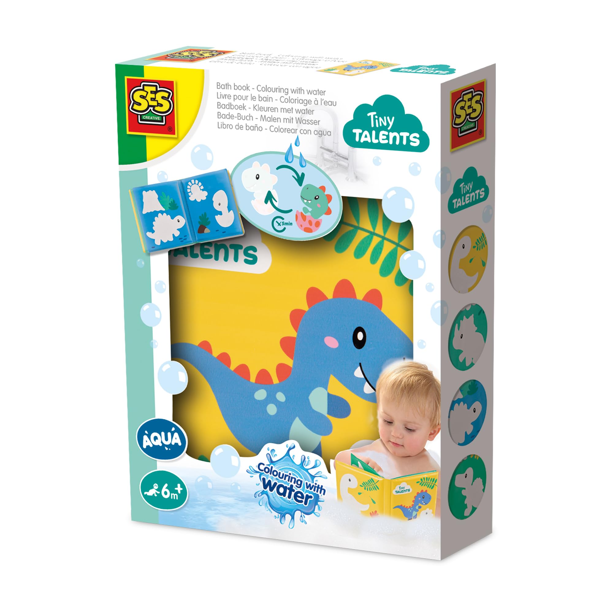 Ses Creative  Kids Bath Book - Colouring With Water Dinos - 