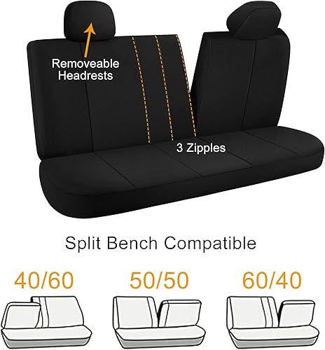 Miniatura 7 de Pariitadin Fundas impermeables para asiento de automóvil, 2 asientos delanteros, fundas de asiento de neopreno para automóviles, fundas interiores
