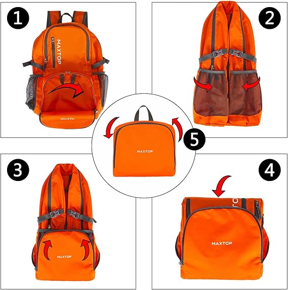 MAXTOP 30L Backpack Ultra Lightweight Packable Foldable Rucksack Water Resistent For Men Women Outdoor Camping Hiking Travel Daypack Handy Durable Gifts For Men Women