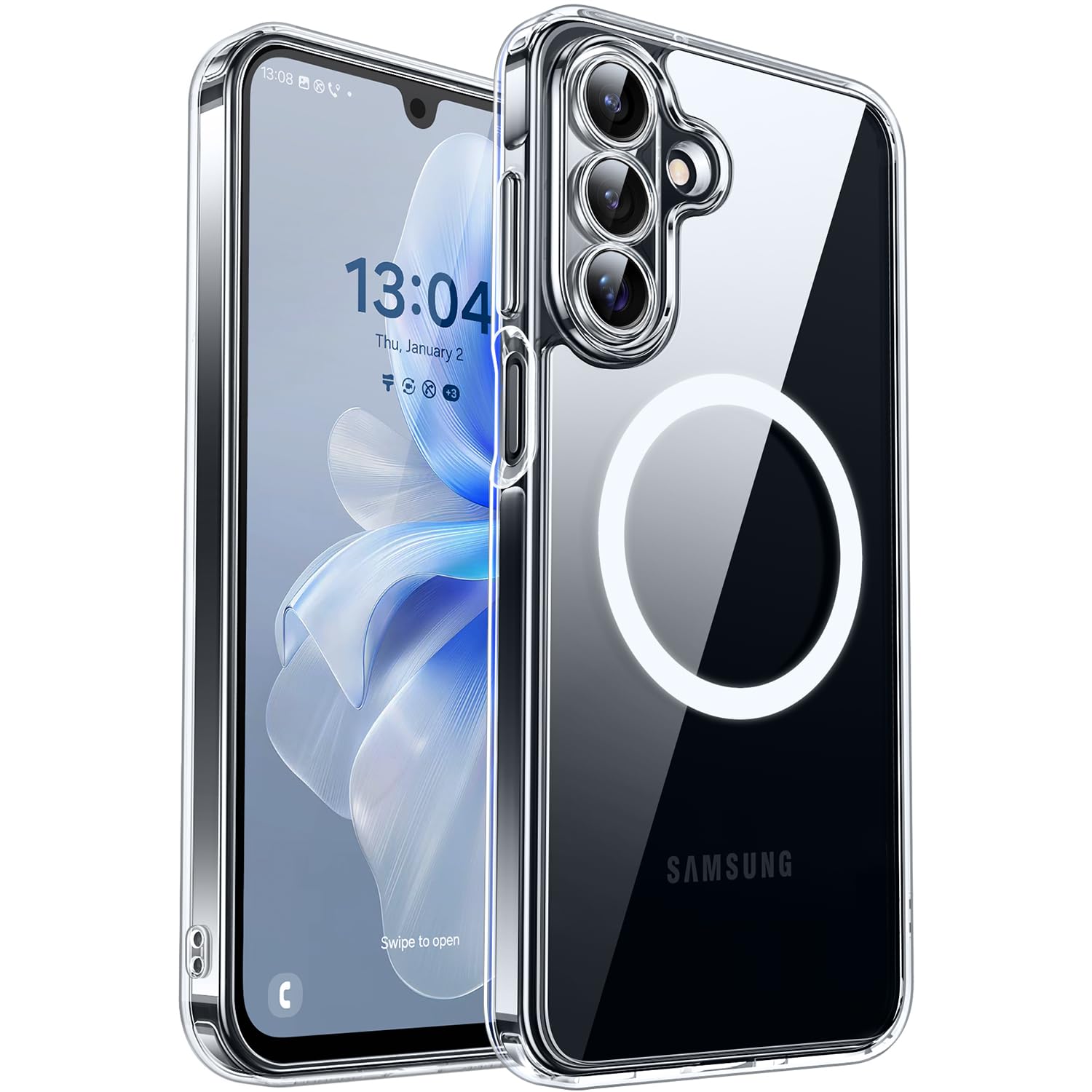 CANSHN Designed for Samsung Galaxy A16-5G Case [Full Camera Protection] [Compatible with Magsafe], Crystal Clear